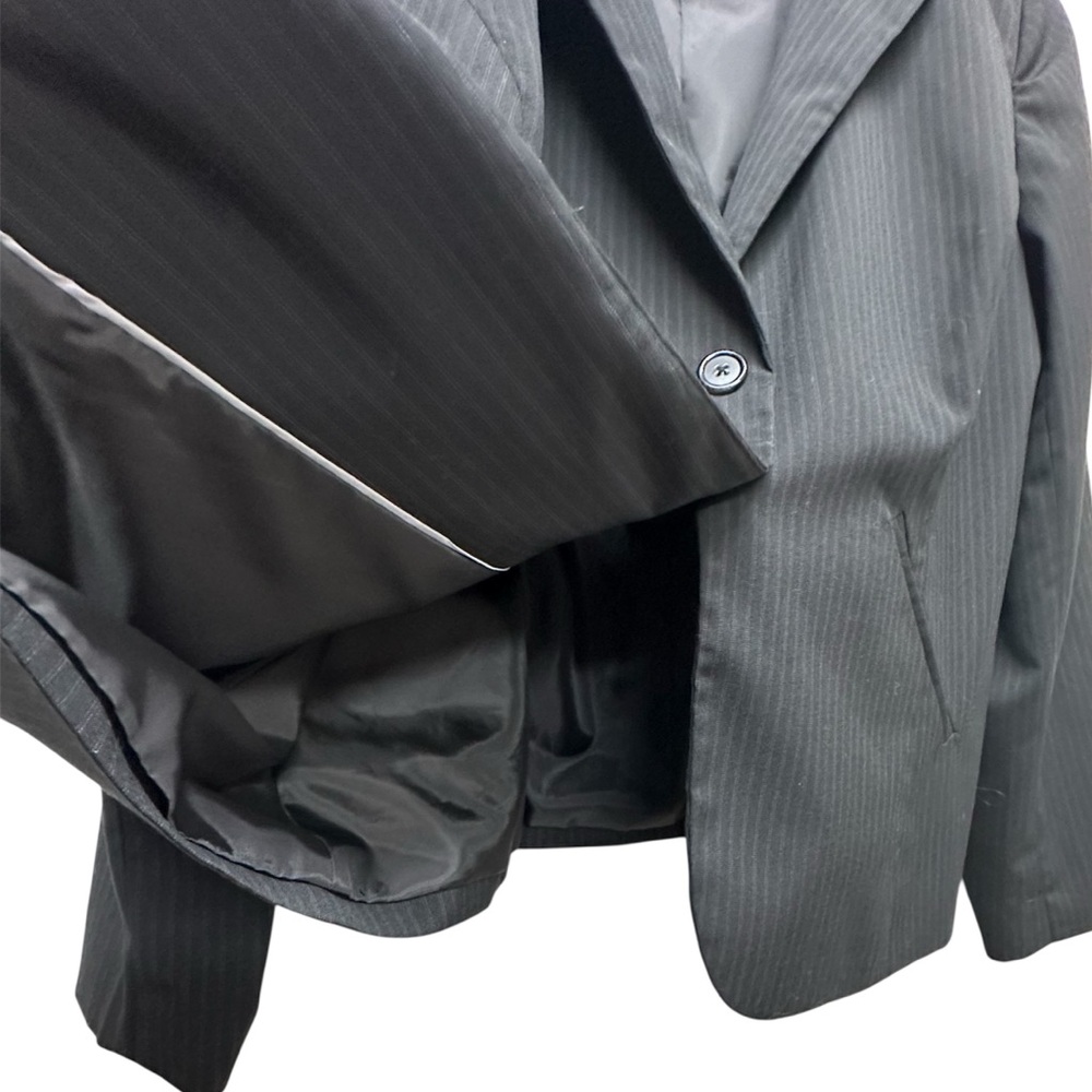 Worthington Stretch Black Pinstripe Blazer Suit Jacket Women's Size 18 W Office - Picture 3 of 6